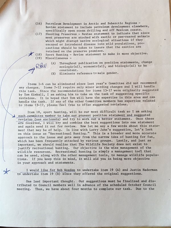photograph of a typewritten committee memorandum page