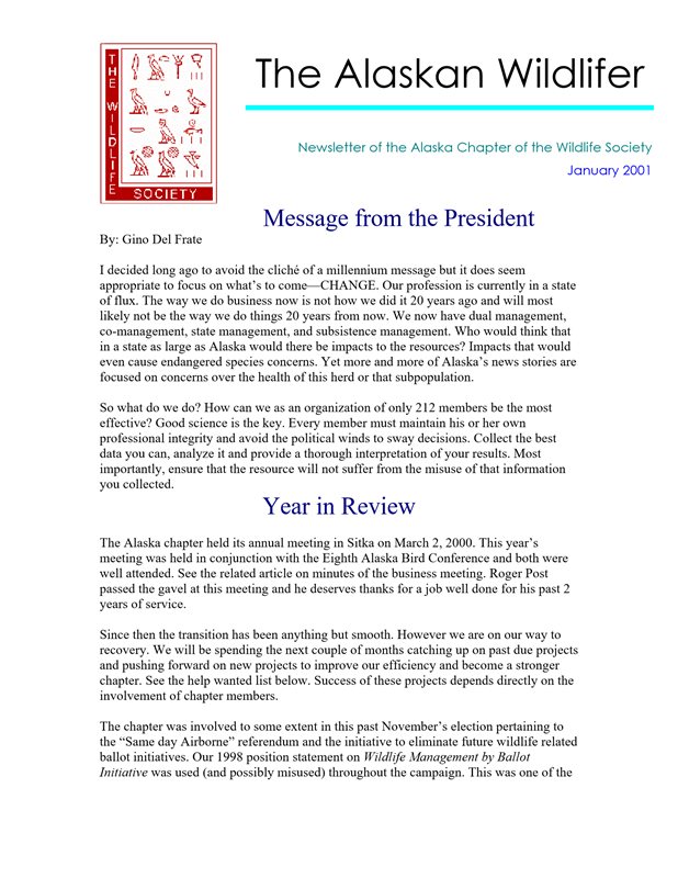 newsletter first page