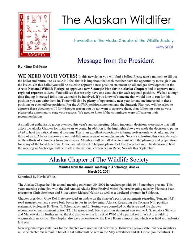 newsletter first page