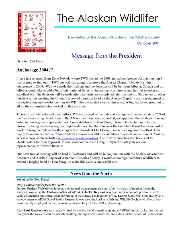 newsletter first page
