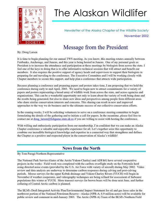 newsletter first page