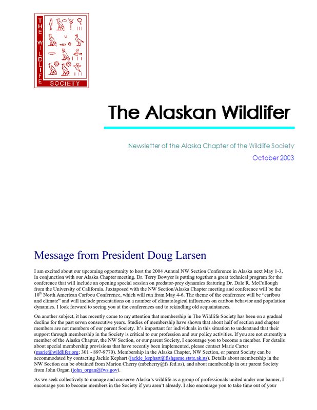 newsletter first page