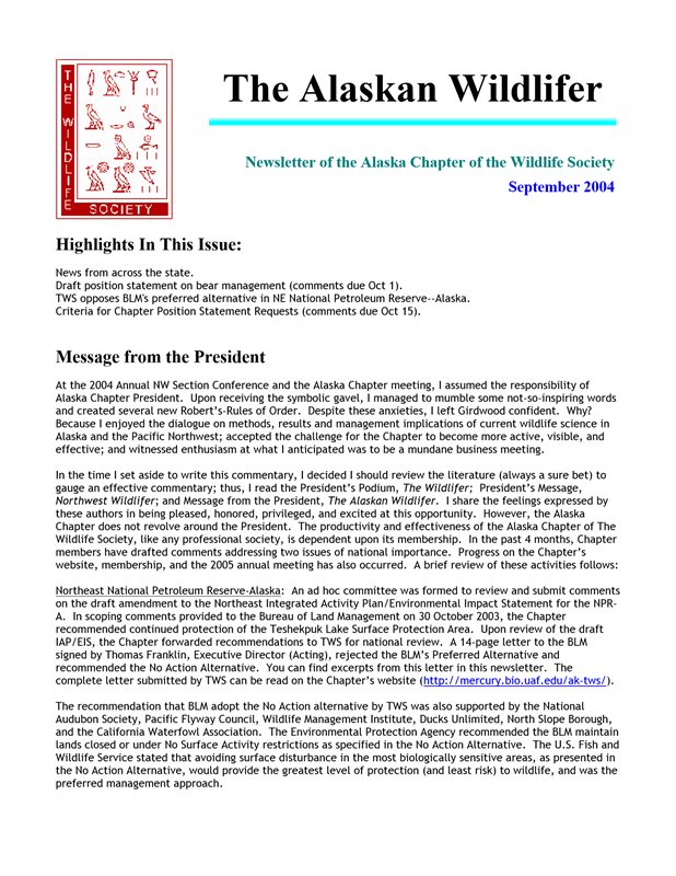 newsletter first page