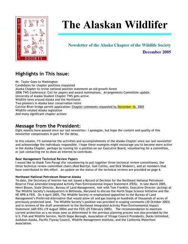 newsletter first page