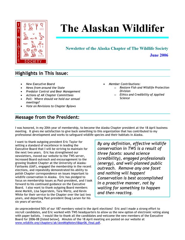 newsletter first page
