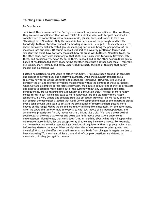 newsletter opinion article