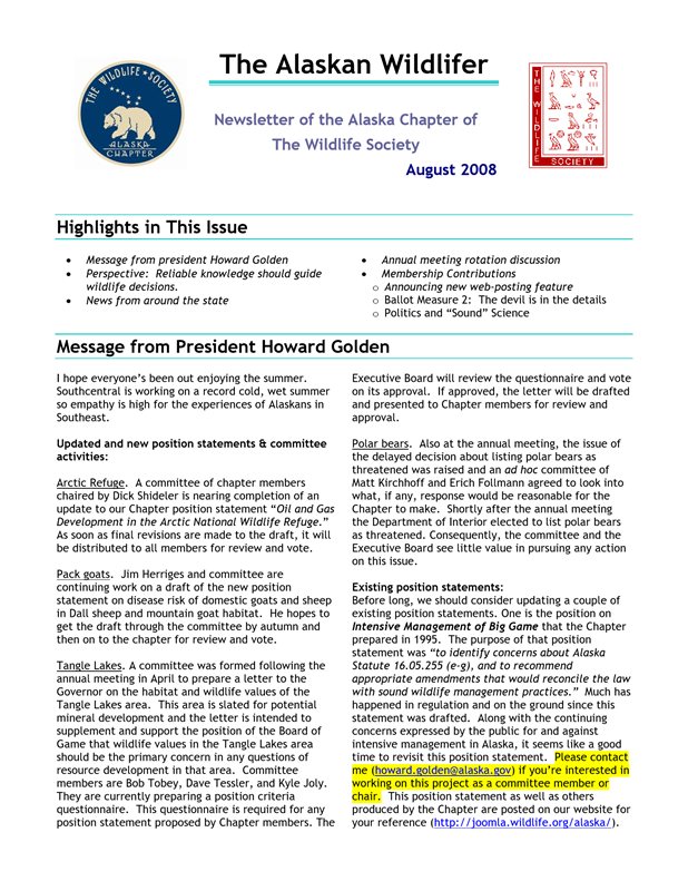 newsletter first page