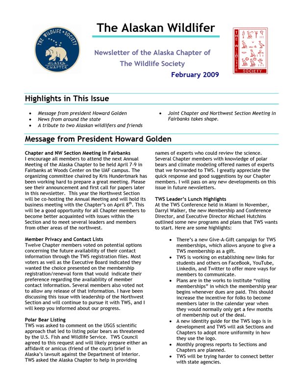 newsletter first page