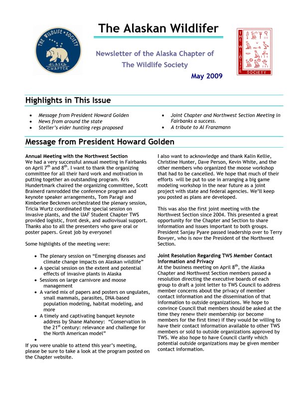 newsletter first page