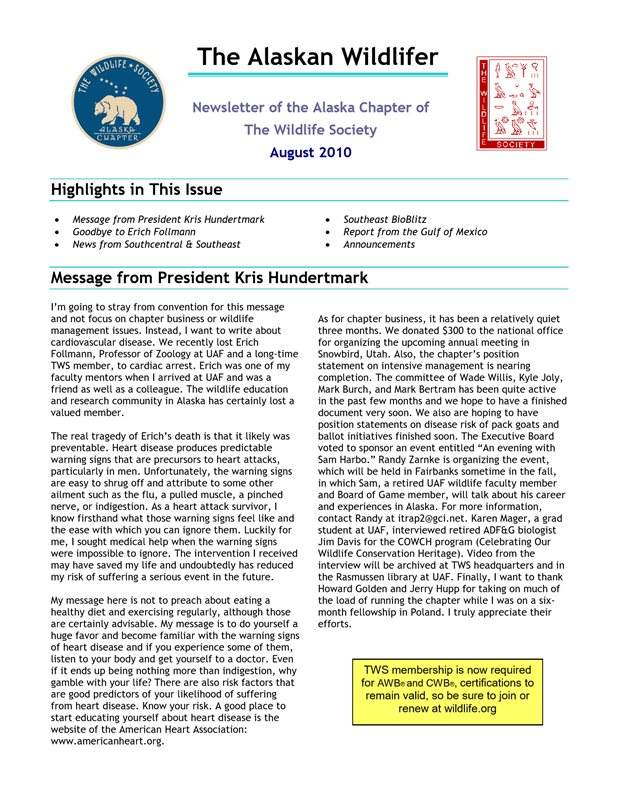 newsletter first page