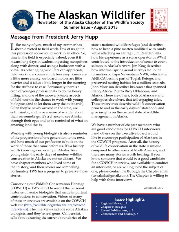 newsletter first page