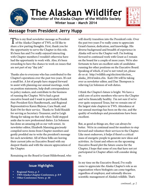 newsletter first page