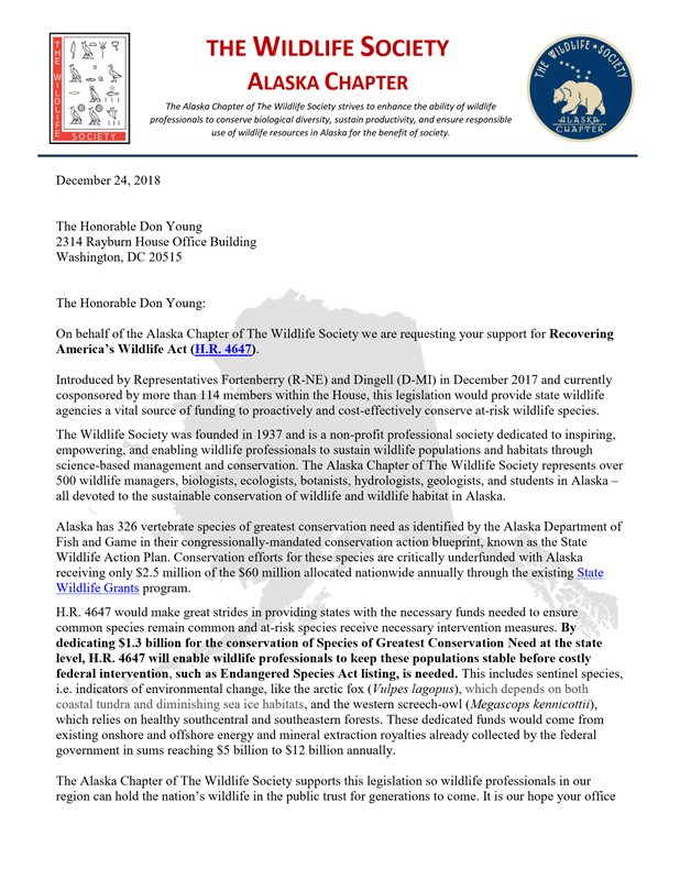 letter to a member of Congress