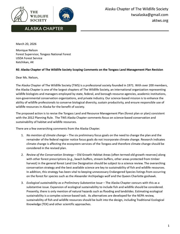 scoping comment letter on chapter letterhead