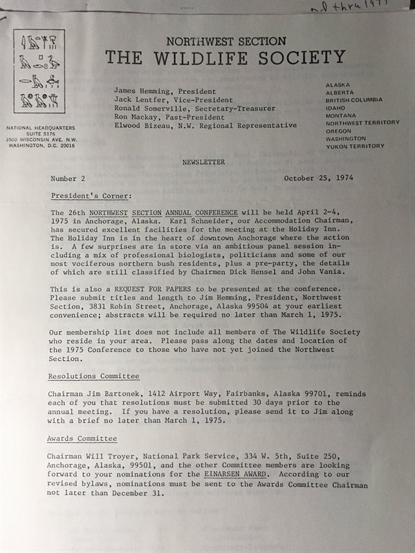 scanned Northwest Section newsletter page