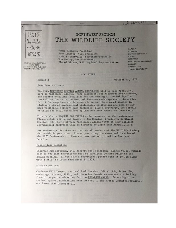 compiled scans of 1974 Northwest Section newsletter