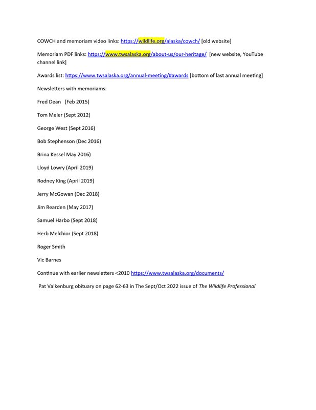 list of web links and newsletter references