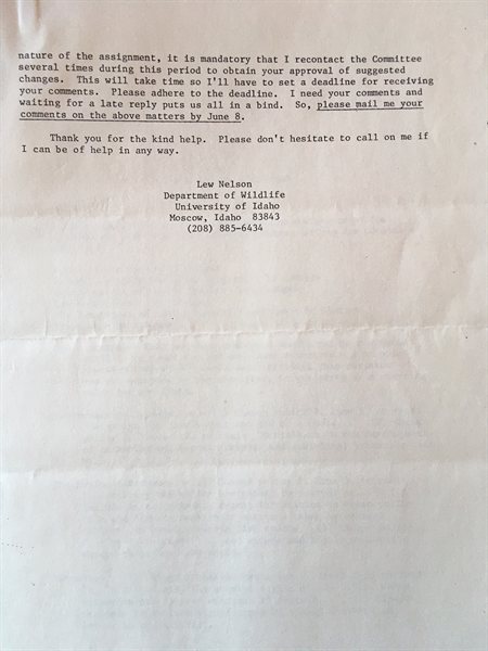photograph of a typewritten committee memorandum page