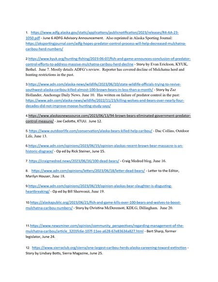 list of news article links