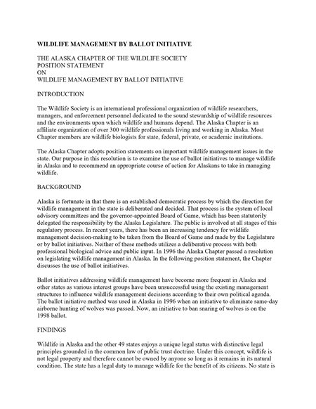 position statement document