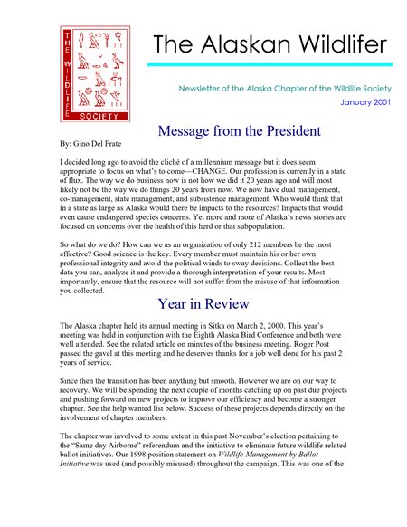 newsletter first page
