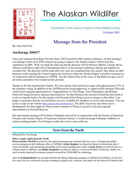 newsletter first page