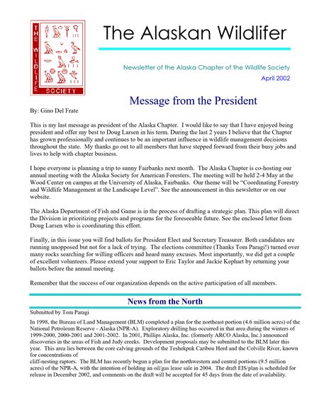 newsletter first page