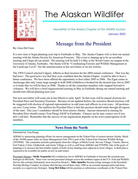 newsletter first page