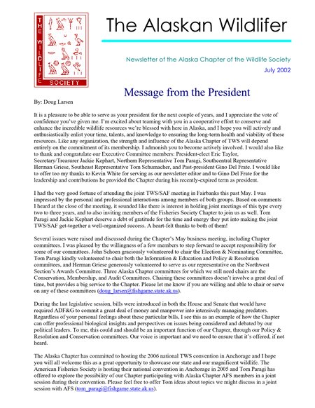 newsletter first page