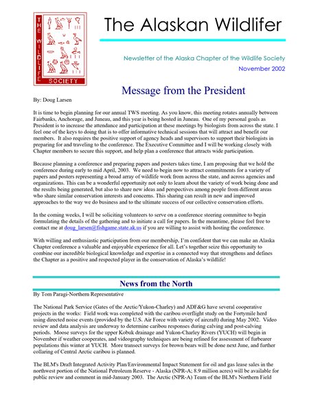 newsletter first page