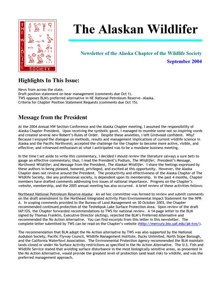 newsletter first page