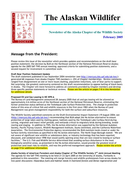 newsletter first page
