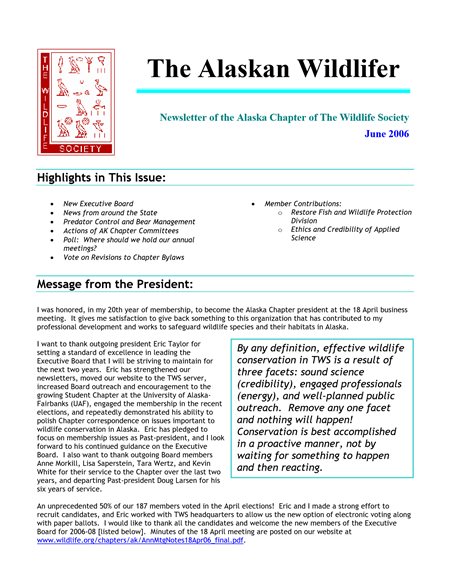 newsletter first page