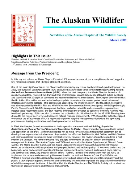 newsletter first page