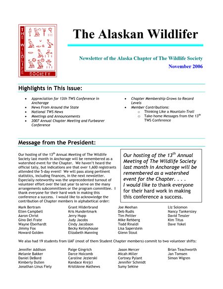 newsletter first page
