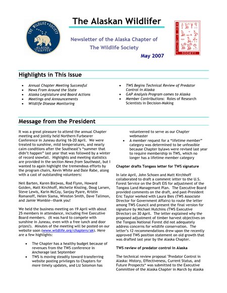 newsletter first page