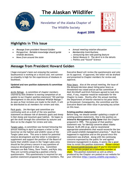 newsletter first page