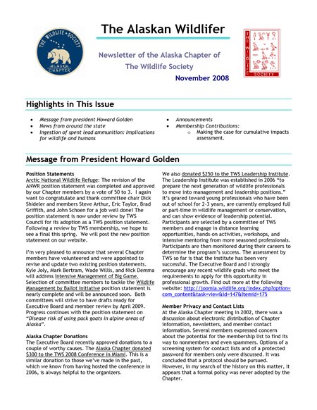 newsletter first page