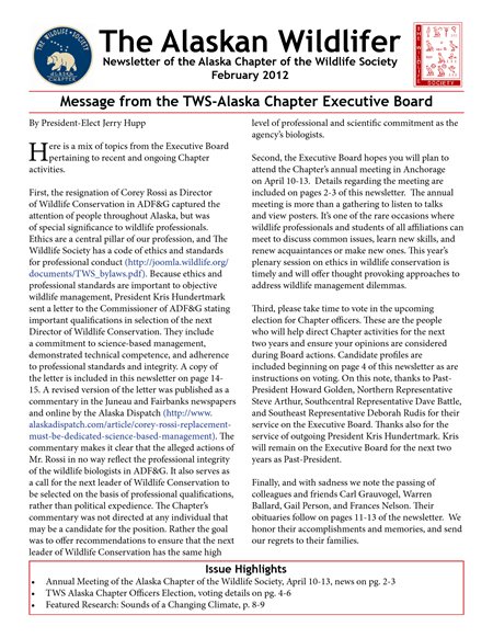 newsletter first page