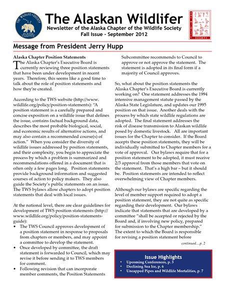 newsletter first page