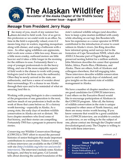 newsletter first page