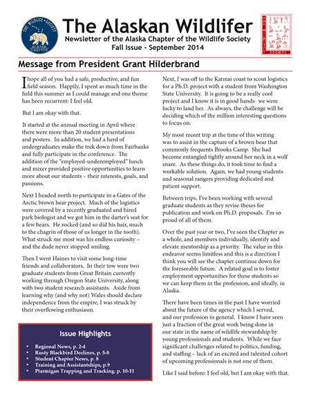 newsletter first page