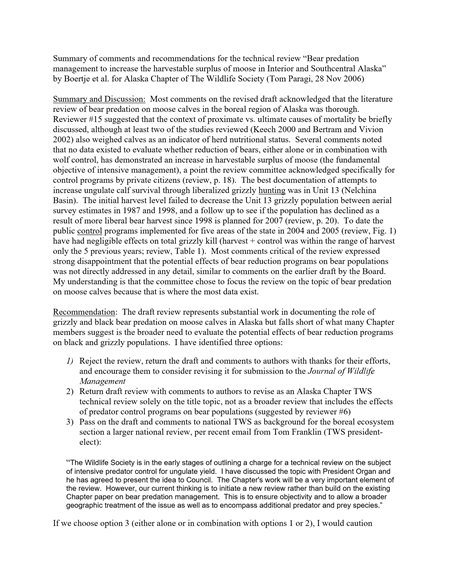 comment summary document