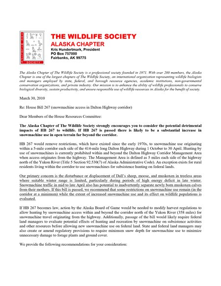 letter on chapter letterhead