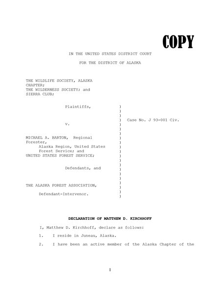 court declaration document