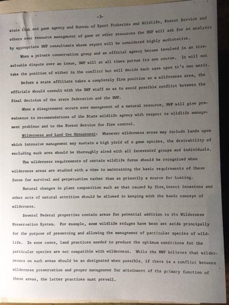 scanned typewritten page of wilderness criteria