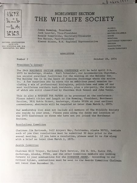 scanned Northwest Section newsletter page