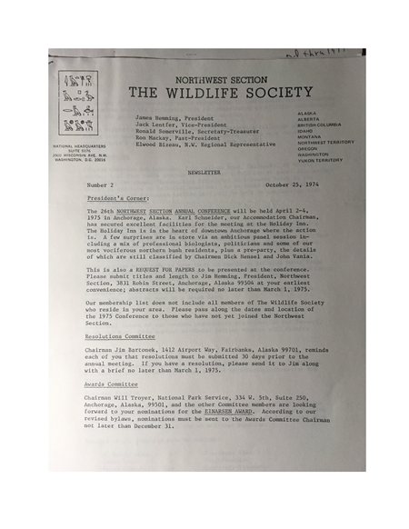 compiled scans of 1974 Northwest Section newsletter